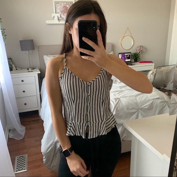 Tops - Striped Cropped Top